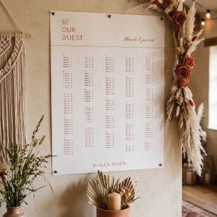Poster Plan de table alphabétique de mariage en blanc ter