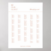 Poster Plan de table alphabétique de mariage en blanc ter (Devant)