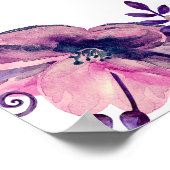 Poster Plan de table alphabétique. Fleurs violettes et ro (Coin)