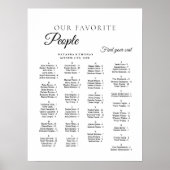 Poster Plan de table alphabétique pour mariage minimalist (Devant)