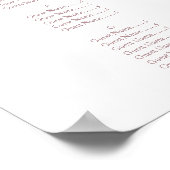 Poster Plan de table alphabétique Rose Gold Script (Coin)