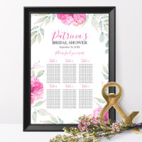 Plan de table Baby Shower Bohème Fleur Aquarelle