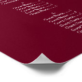 Poster Plan de table Bourgogne Marsala alphabétique (Coin)