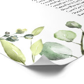 Poster Plan de table de Baby Shower avec Eucalyptus et ve (Coin)