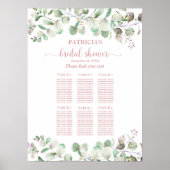 Poster Plan de table de Baby Shower avec Eucalyptus verdo (Devant)