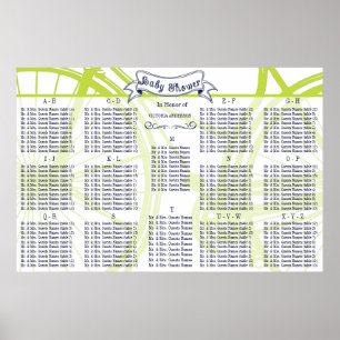 Poster Plan de table de Baby Shower Vintage Bicycle