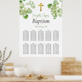 Poster Plan de table de baptême de verdure (Cuisine)