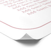 Poster Plan de table de baptême simple croix florale rose (Coin)