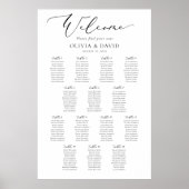 Poster Plan de table de bienvenue élégant pour 14 tables (Devant)