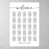 Poster Plan de table de bienvenue élégant pour 25 tables (Devant)
