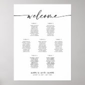 Poster Plan de table de bienvenue élégant pour 7 tables (Devant)