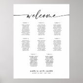 Poster Plan de table de bienvenue élégant pour 8 tables (Devant)
