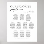 Poster Plan de table de bienvenue moderne pour 10 tables (Devant)