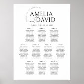 Poster Plan de table de bienvenue moderne pour 10 tables (Devant)