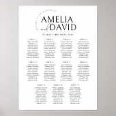 Poster Plan de table de bienvenue moderne pour 11 tables (Devant)