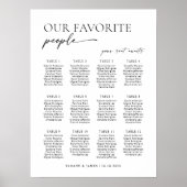 Poster Plan de table de bienvenue moderne pour 12 tables (Devant)