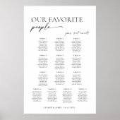 Poster Plan de table de bienvenue moderne pour 13 tables (Devant)