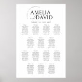 Poster Plan de table de bienvenue moderne pour 14 tables (Devant)