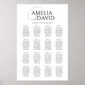 Poster Plan de table de bienvenue moderne pour 16 tables (Devant)