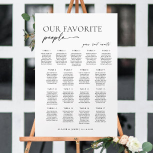 Poster Plan de table de bienvenue moderne pour 17 tables