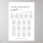 Poster Plan de table de bienvenue moderne pour 17 tables (Devant)