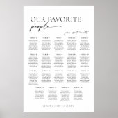 Poster Plan de table de bienvenue moderne pour 19 tables (Devant)