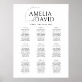 Poster Plan de table de bienvenue moderne pour 9 tables (Devant)