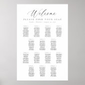 Poster Plan de table de bienvenue pour 14 tables (Devant)