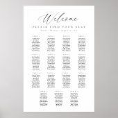 Poster Plan de table de bienvenue pour 15 tables (Devant)