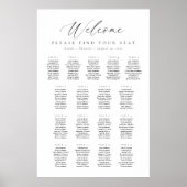 Poster Plan de table de bienvenue pour 17 tables (Devant)