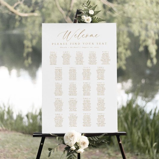 Poster Plan de table de bienvenue pour 21 tables