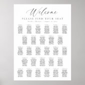 Poster Plan de table de bienvenue pour 28 tables (Devant)