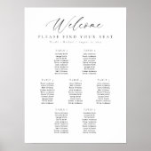 Poster Plan de table de bienvenue pour 7 tables (Devant)