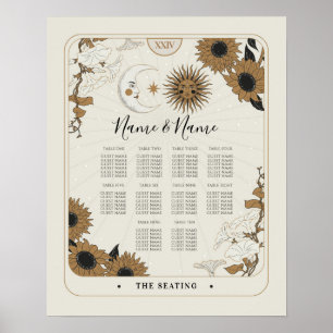 Poster Plan de table de carte de tarot 10 mariage Soleil 