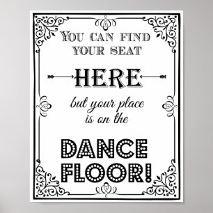 Poster plan de table de danse mariage ou panneau de fête