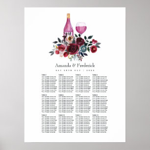 Poster Plan de table de dégustation de vin bordeaux et ma