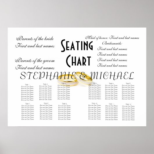 Poster Plan de table de mariage (Devant)
