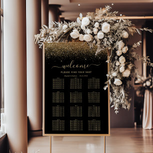 Poster Plan de table de mariage 12-tables en paillettes d