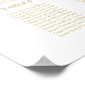 Poster Plan de table de mariage 12 tables Feuille d'or (Coin)