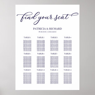 Poster Plan de table de mariage 12 tables Panneau chic sc