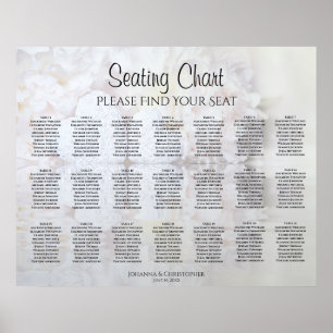 Poster Plan de table de mariage 21 Table White Reflection