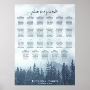 Poster Plan de table de mariage 23 tables Blue Mountain P