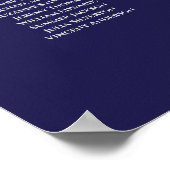 Poster Plan de table de mariage 26 tables Argent sur Bleu (Coin)