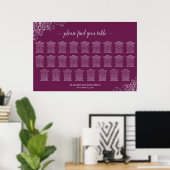 Poster Plan de table de mariage 26 tables Argent sur Mage (Bureau à domicile)