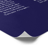 Poster Plan de table de mariage 27 tables Argent sur Bleu (Coin)