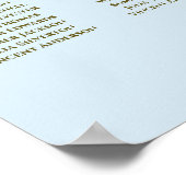 Poster Plan de table de mariage 27 tables Poudre Bleue & (Coin)