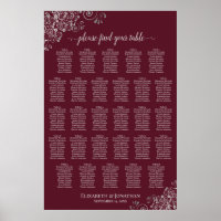 Plan de table de mariage 28 tables argent sur bord