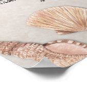 Poster Plan de table de mariage 8 Coquillages Océan Plan (Coin)