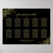 Poster Plan de table de mariage à 10 tables avec fronces (Devant)