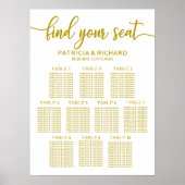 Poster Plan de table de mariage à 10 tables Calligraphie (Devant)